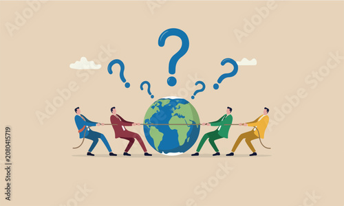 Photography Geopolitics, compete be world leader, power to gain advantage from world economi