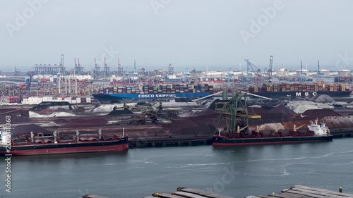 Overview of the Mississippi port Maasvlakte Rotterdam - aerial view