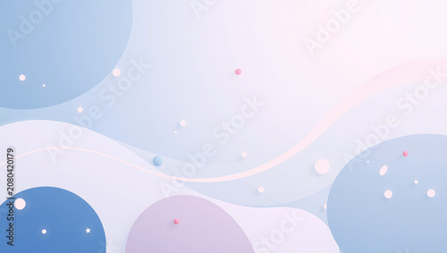 Abstract Background with Soft Geometric Shapes and Gentle Colors