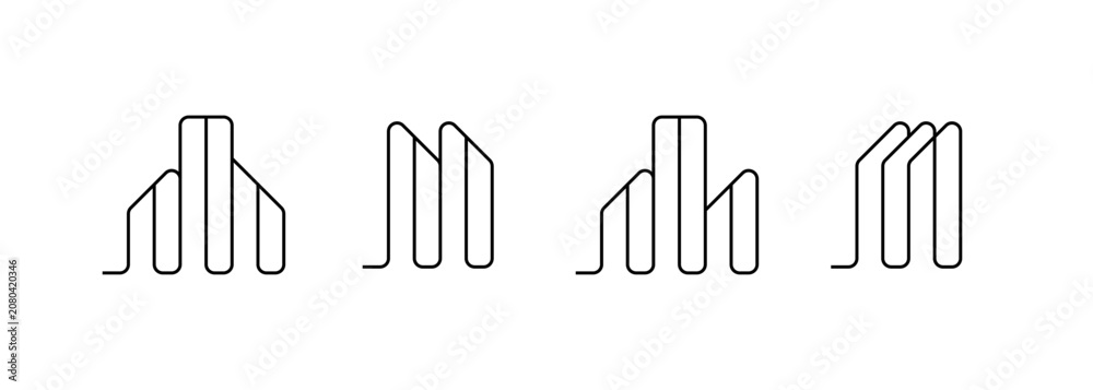 Obraz premium Modern real estate logo design concept. Design for cityscape, architecture, construction, structure, planning and property company.