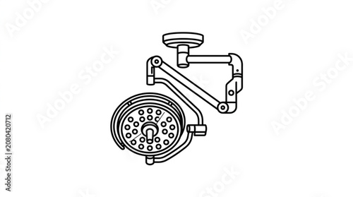 Medical Surgical Operating Room Light Fixture Illustration.