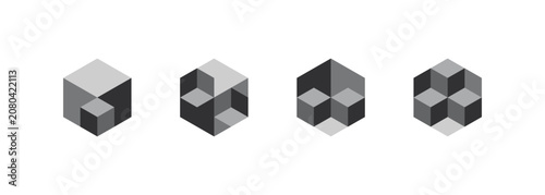 Fotografie Geometric 3d construct logo design template for business identity