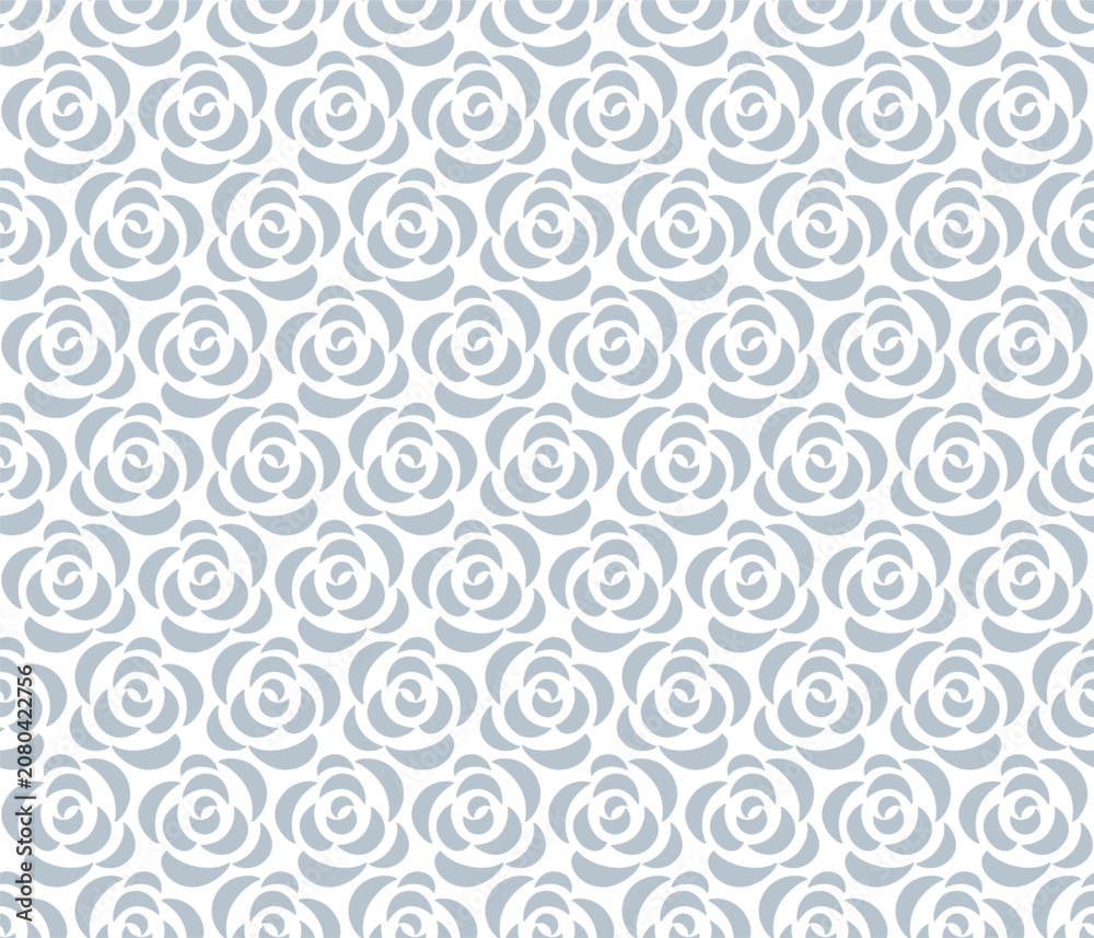 Fototapeta premium Flower geometric pattern. Seamless vector background. White and gray ornament