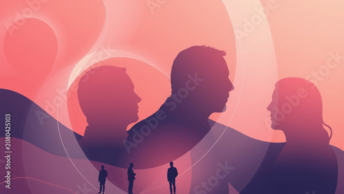 Abstract Business Background Showing Human Teamwork Concept