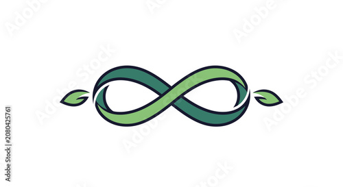 Natural Sustainability Symbol: Infinity Sign Blending Nature And Seamless Growth Aesthetics