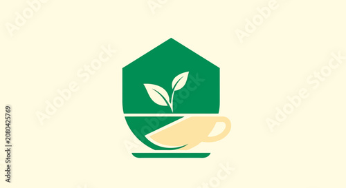 Natural Tea Cup Design Representing Freshness and Tranquility for Branding
