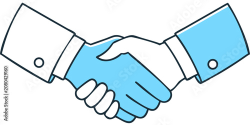 Fotografía Two Hands Shaking In Agreement Flat Vector Illustration