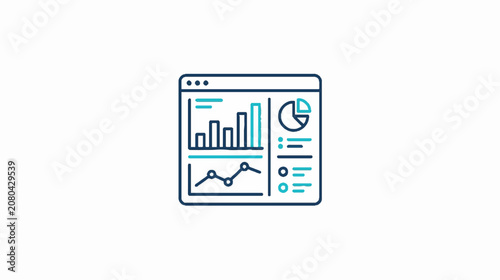Data analytics dashboard with financial charts and graphs
