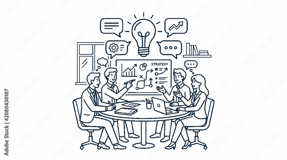 Obraz premium Brainstorming ideas and communication concept icons