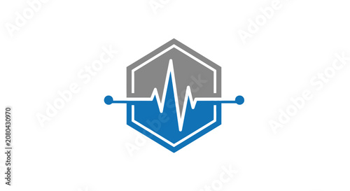 Modern Electrocardiogram Icon Depicting Pulse With Innovative Geometric Shape Elements