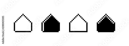 Valokuva Pixel art style house icon design collection.