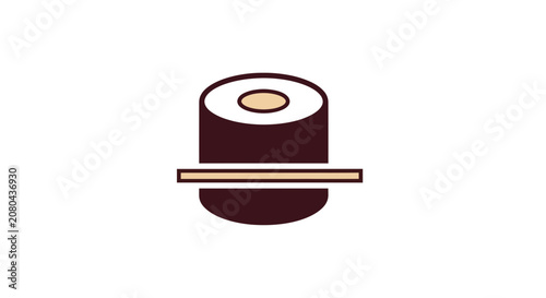 Minimalistic Sushi Illustration: Simple Vector Design for Food and Culinary Themes