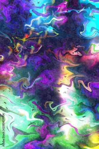 Abstract Swirling Colors Painting Background