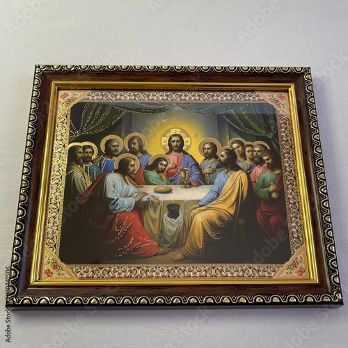 Quadro su tela Icon of Last Supper
Patterned frame icon of the Last Supper