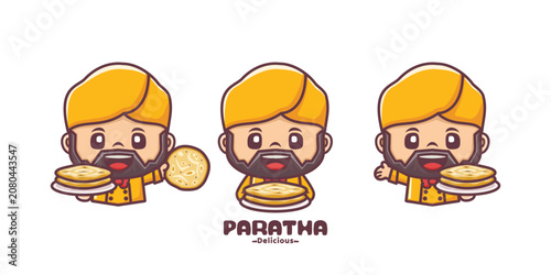 bearded male chef with paratha