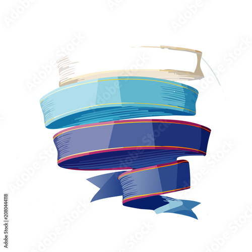 Abstract layered ribbon vector illustration
