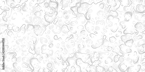 Slika na platnu Abstract topographic map texture with wavy lines and contours on white backgroun