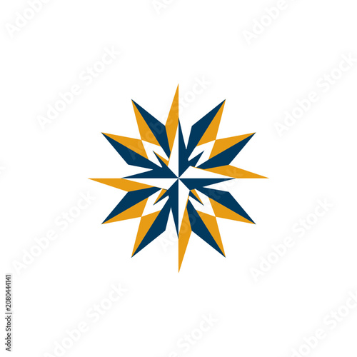 Blue and Orange Starburst Vector Design
