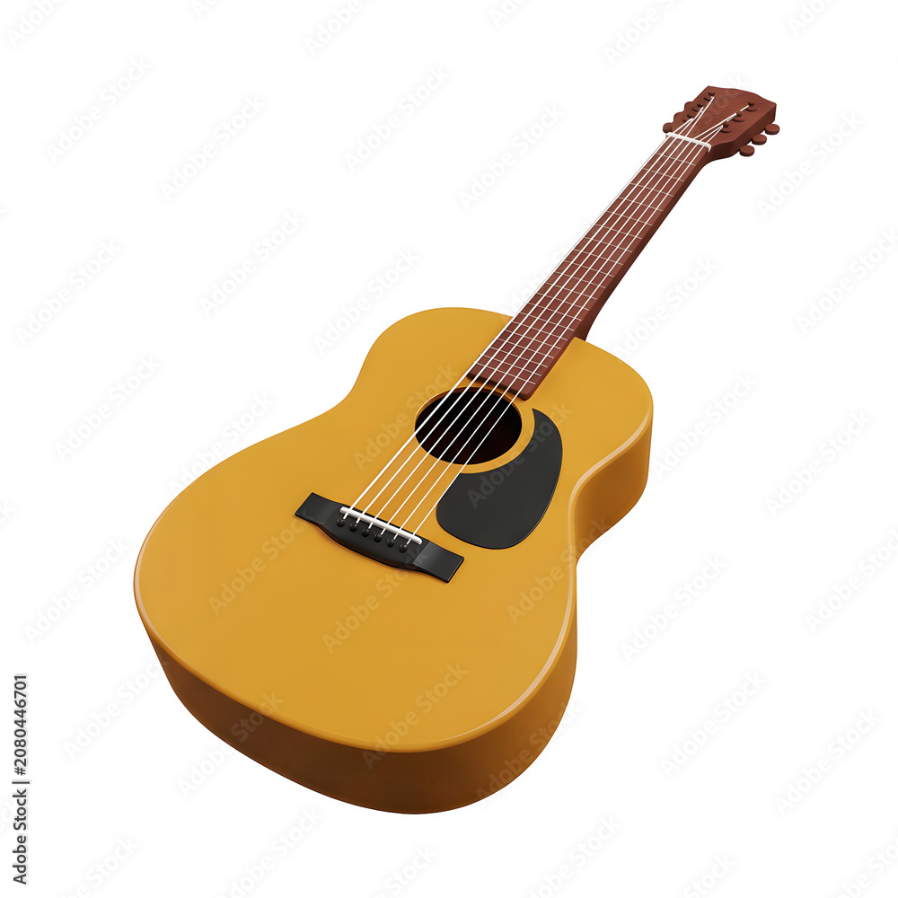Fototapeta premium 3D render of an acoustic guitar