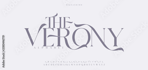 Konstfotografi THE VERONY Elegant luxury alphabet font logo