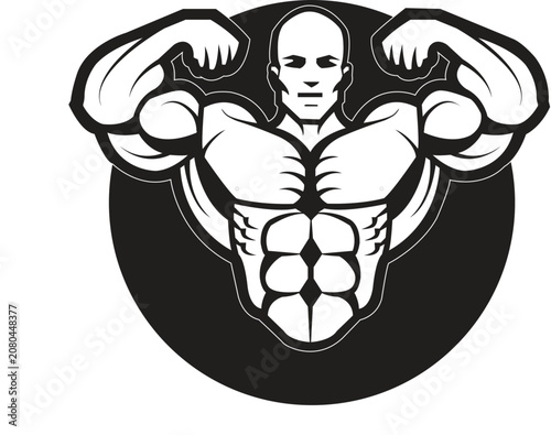 Bild auf Leinwand bodybuilder vector gym logo illustration