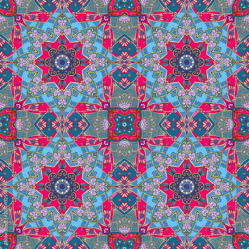 Seamless pattern with decorative ornament. Fashion fabric print