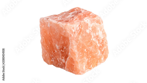 Photos A block of natural pink Himalayan rock salt mineral isolated on transparent back