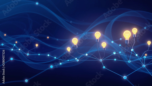 Abstract Technology Background with Flowing Data Streams