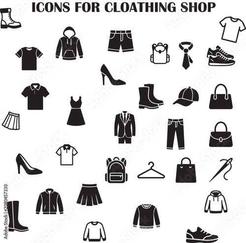 Clothing shop icons