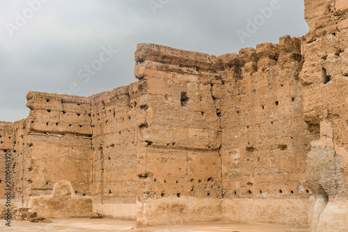 Historic Rammed Earth Ruins of a Medieval Royal Palace in Marrakech, Morocco