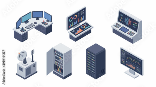 Isometric Technology Devices and Servers Collection.