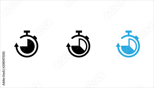 Foto Simple stopwatch outline icon set