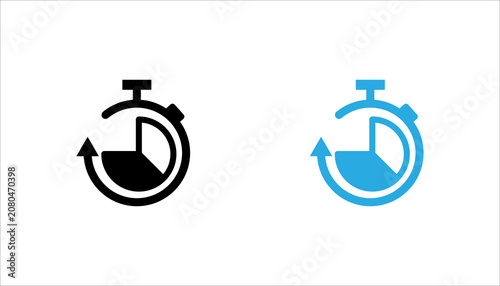 Photos Simple stopwatch outline icon set