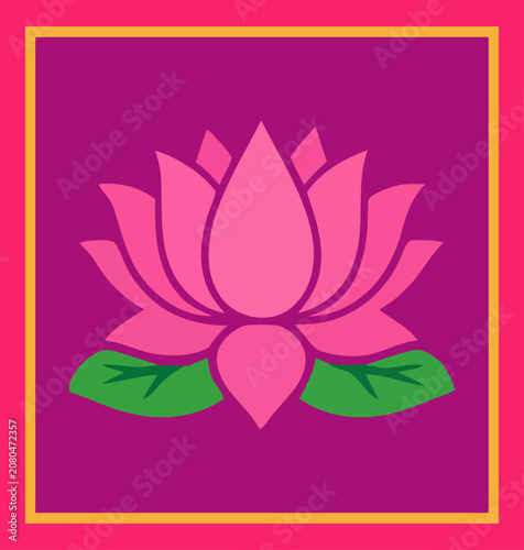 Vibrant pink lotus flower graphic