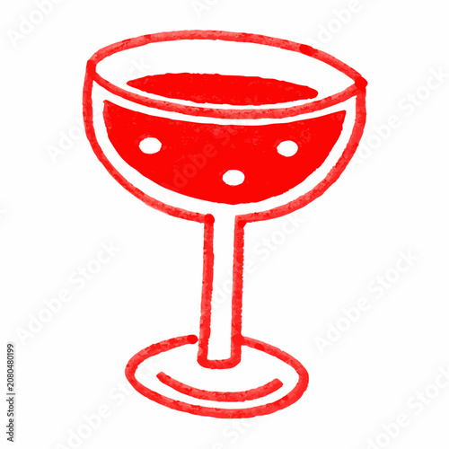 Fotografie Hand drawn Wine Glass Icon On White Background