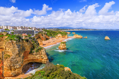 Algarve, Portugal. Costa de Oiro (Golden Coast) near the city of Lagos. Dona Ana beach.