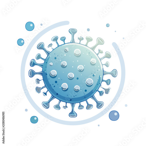 Blue Coronavirus Vector Illustration