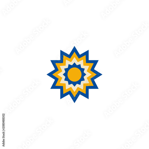 Colorful starburst with sun center vector