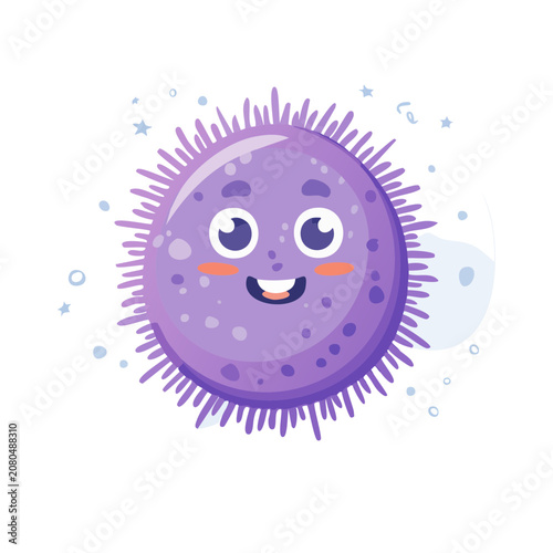 Cute cartoon sea urchin vector illustration