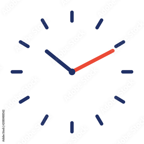 Minimalist clock hands vector icon
