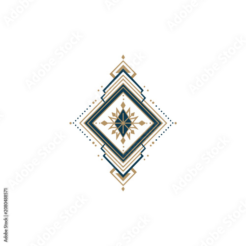 Minimalist Geometric Snowflake Vector