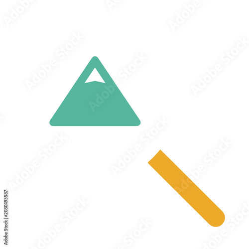 Flat vector icon of triangle and pencil