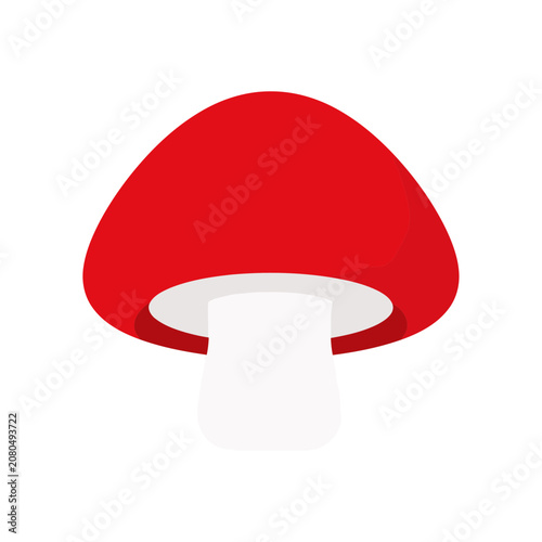 Red Mushroom Flat Vector Illustration