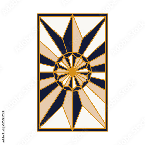 Art Deco Geometric Sunburst Pattern Vector