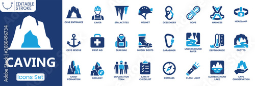 Foto Caving icon set