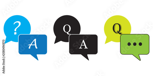 Bild auf Leinwand Colorful Collection of Question Answer Icons