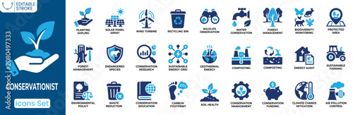 Konstfotografi Conservation icon set
