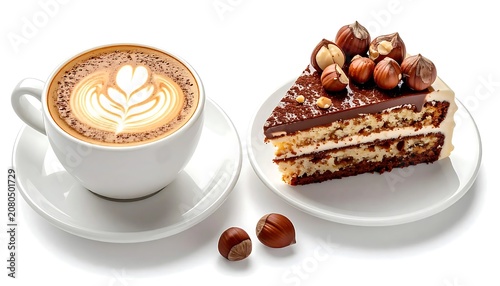 Cappuccino and Chocolate Cake with Hazelnuts.