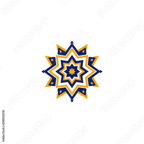 Blue and Gold Geometric Star Vector