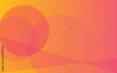 Abstract background, featuring a vibrant, gradient transition from, warm yellow to, soft pink with, large overlapping circular, geometric shapes